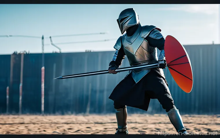 아이온 검성 PvP 전략 - "An imposing male Aion Gladiator, clad in heavy, intricately designed full plate armor with glowing ...