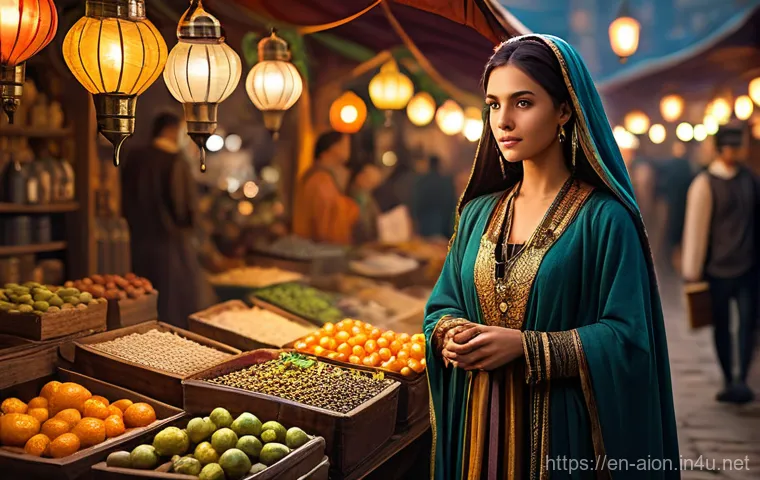 아이온 고급 스킬북 구매법 - **"Market Analyst in a Fantasy Bazaar"** A fully clothed, wise-looking female character, perhaps...