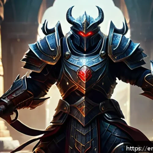 Home 17 아이온 보스 솔로 공략 - A dynamic fantasy boss fight scene depicting a lone armored warrior in intricately detailed, balance...
